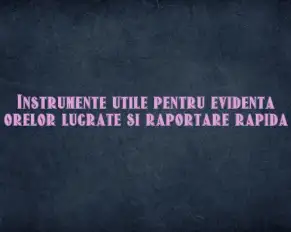 Instrumente utile pentru evidenta orelor lucrate si raportare rapida
