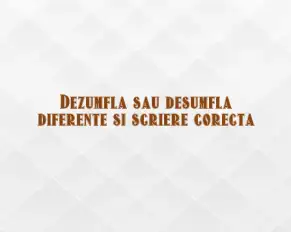 Dezumfla sau desumfla diferente si scriere corecta