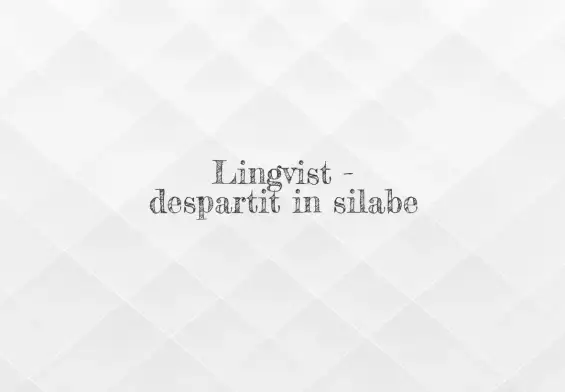 lingvist despartit in silabe