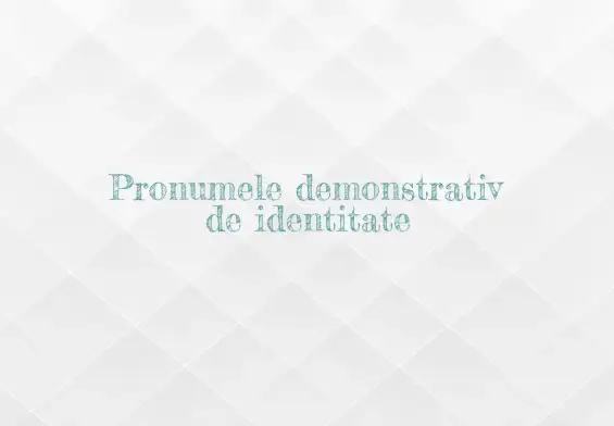 pronume demonstrativ de identitate