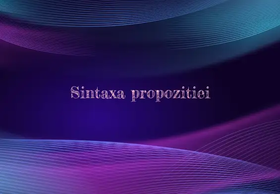 sintaxa propozitiei