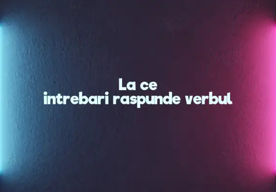 la ce intrebari raspunde verbul