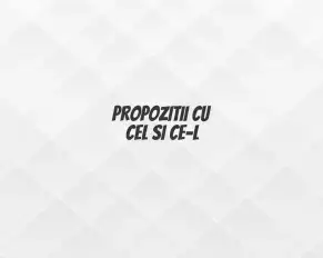propozitii cu cel si ce-l