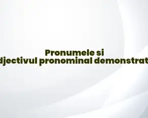 pronumele si adjectivul pronominal demonstrativ