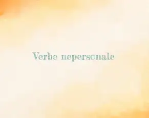verbe nepersonale