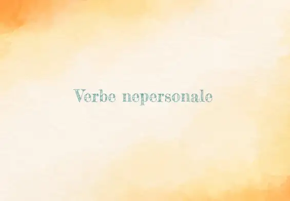 verbe nepersonale
