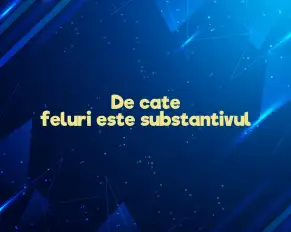 de cate feluri este substantivul