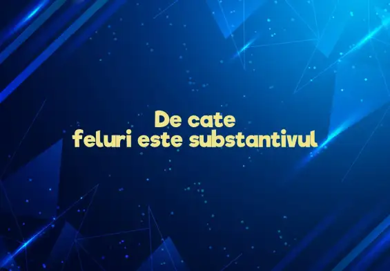 de cate feluri este substantivul