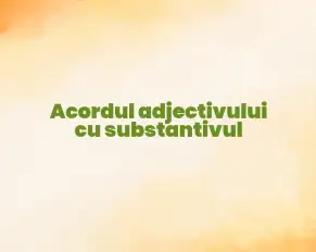 acordul adjectivului cu substantivul