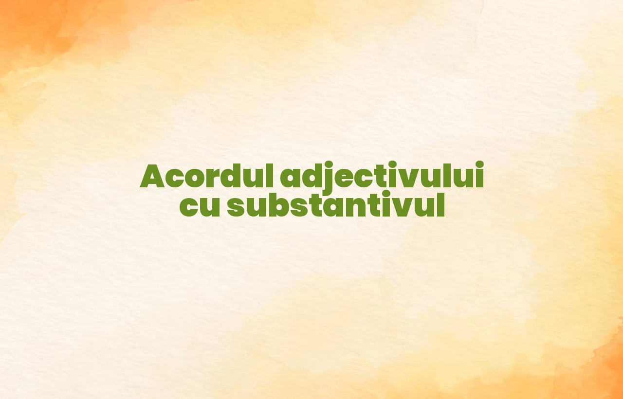 acordul adjectivului cu substantivul