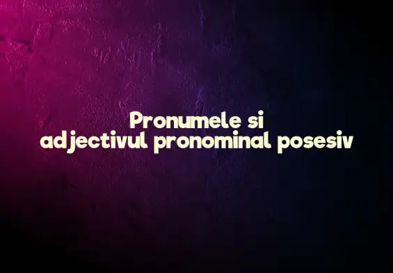 pronumele si adjectivul pronominal posesiv