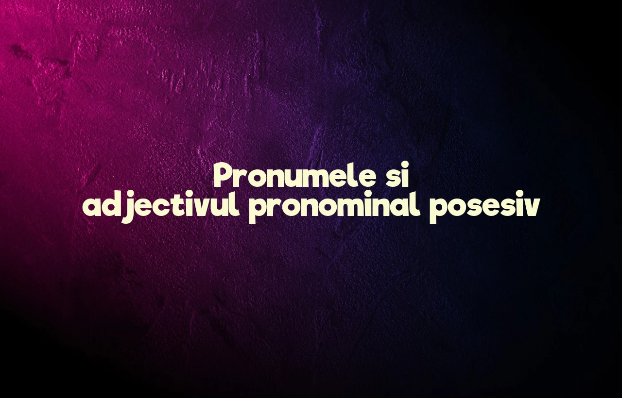 pronumele si adjectivul pronominal posesiv